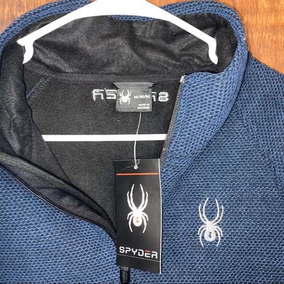:::NWT:::Spyder frontier zip up jacket blue and black size medium men - Picture 2 of 13